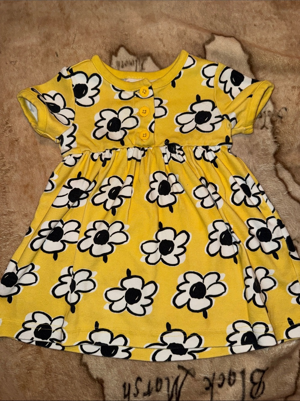 🖤HANNA ANDERSSON 2018 BABY GIRL YELLOW FLORAL DRESS SIZE 80 (18-24 MO)🖤